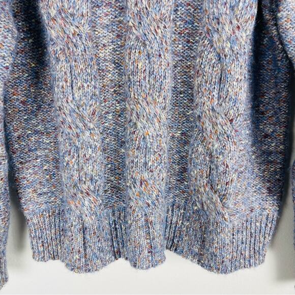 A New Day blue orange speckled cable knit oversized coastal sweater small - Picture 3 of 7